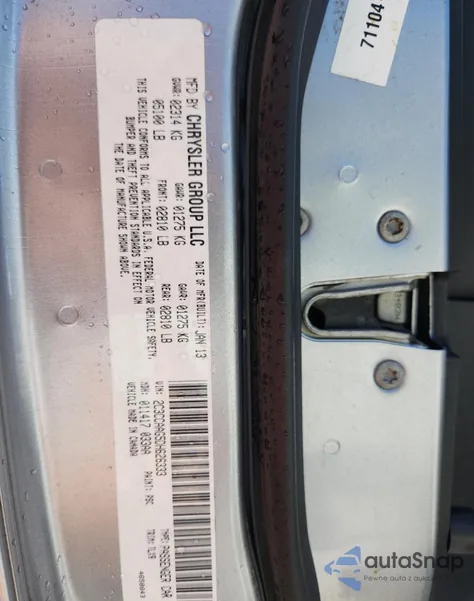 2013 Chrysler 300 из США, поврежденный, VIN 2C3CCAAG5DH626333